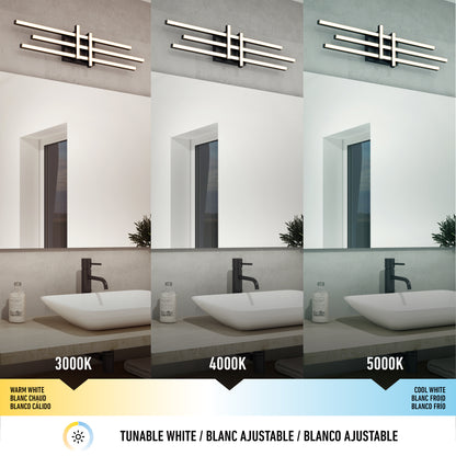 Grid LED bathroom vanity light
