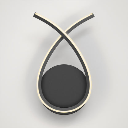 The Artika Gamma modern LED wall sconce 5 CCT features two curved black arms with white LED strips, crossing at the top and mounted on a circular base, shown against a plain white background.