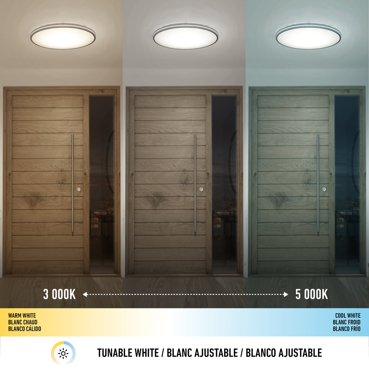Athos 21 in. LED flush mount light  - with remote