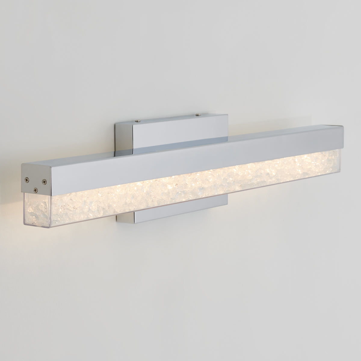 Artika Riviera 27-in LED Vanity Light Bar features a chrome finish and textured acrylic diffuser for modern bathroom style.