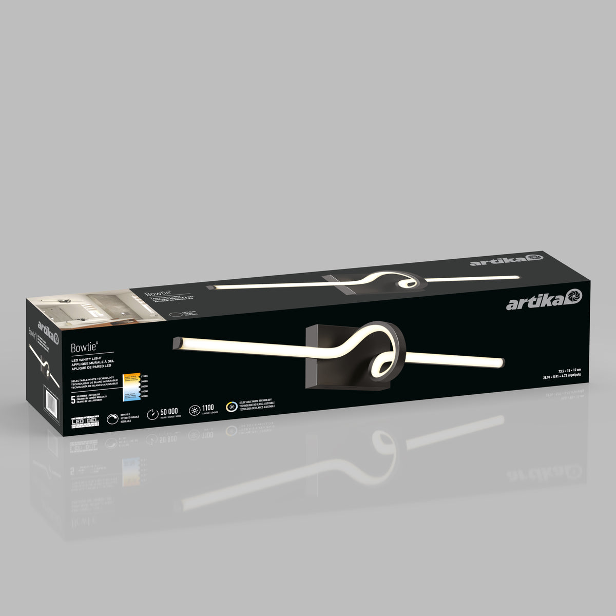 Bowtie 29-in (74 cm) Integrated LED 5-CCT Vanity Light Bar for Bathroom