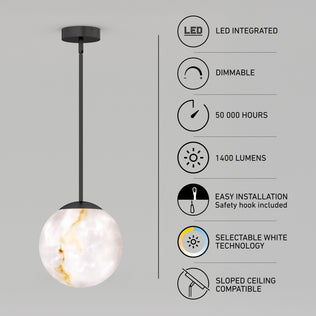 Artika Selena LED pendant, 3 CCT, dimmable, 50,000 hrs, easy install—ideal modern kitchen island lighting.