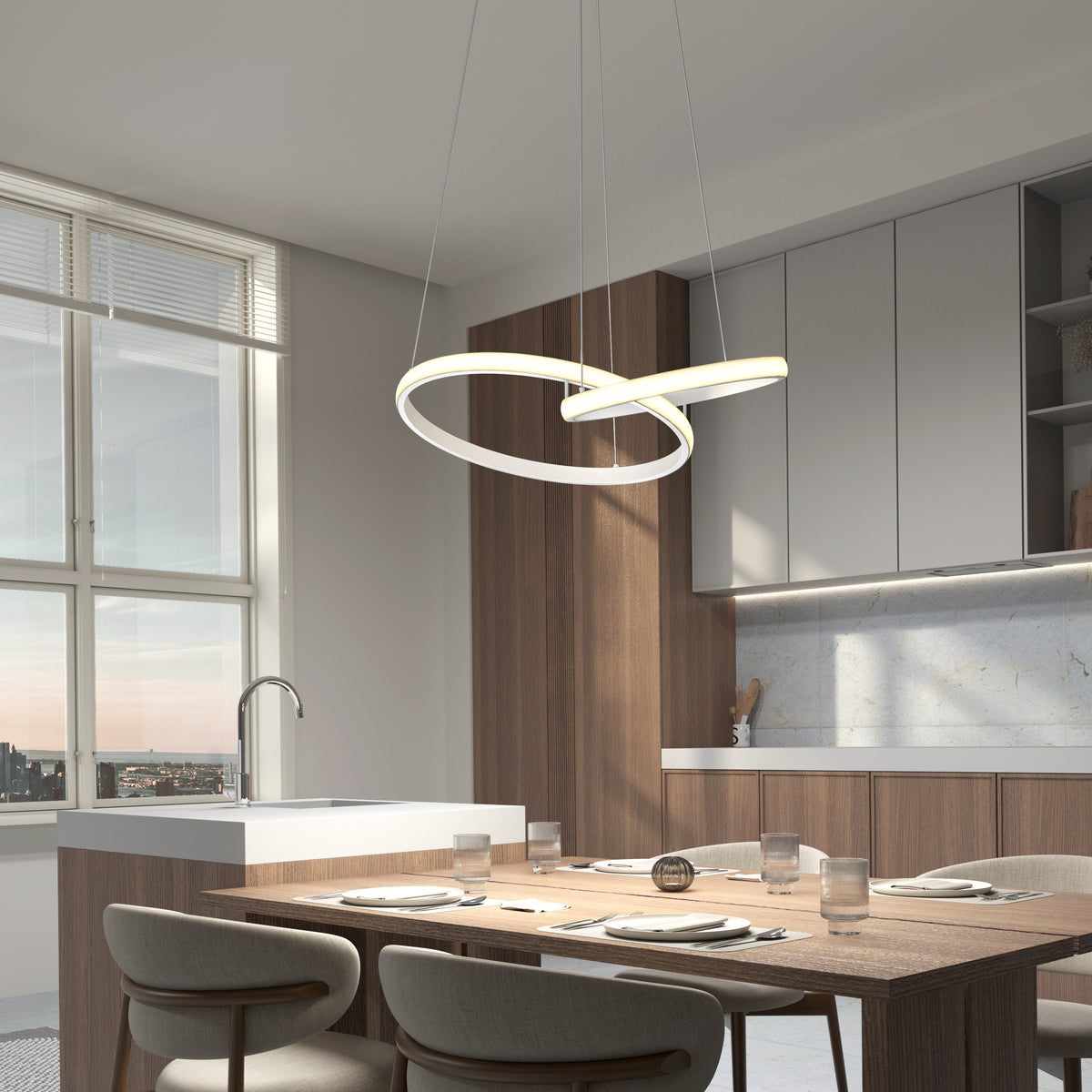 Mora 28" LED Pendant, 5CCT