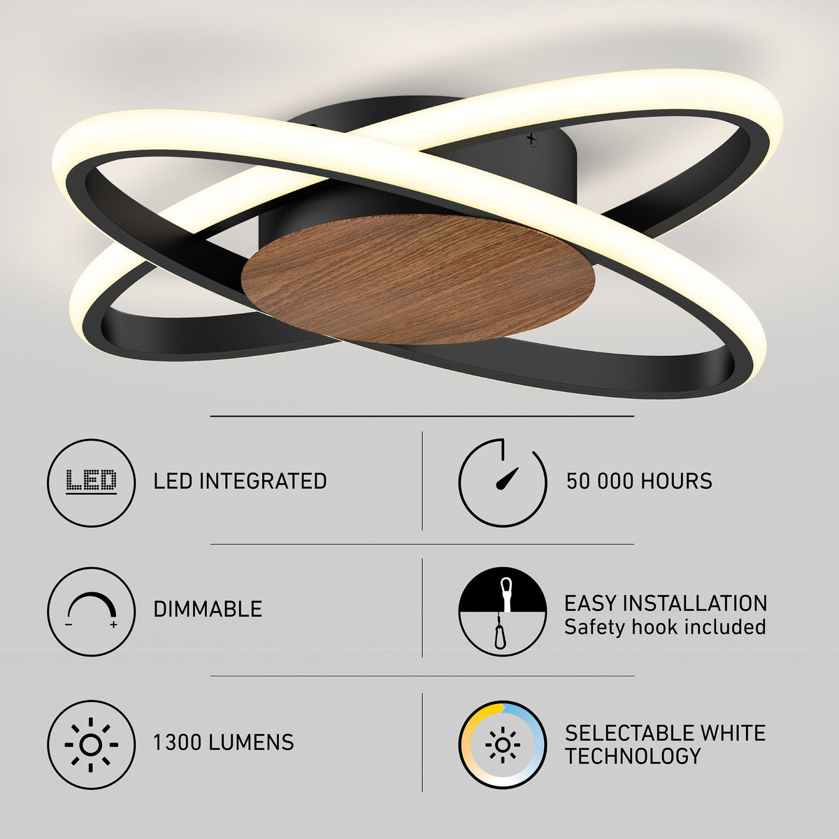 Atomic 15 in. (38 cm) Modern LED Flush Mount Ceiling Light 5 CCT