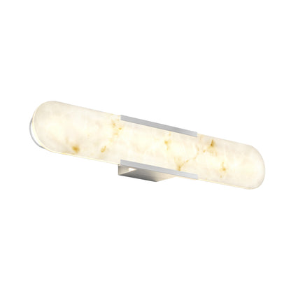 The Artika Selena 3 CCT LED bathroom vanity light is a modern wall-mounted fixture with a rounded rectangular frosted glass shade, sleek metal base, and soft, warm illumination.