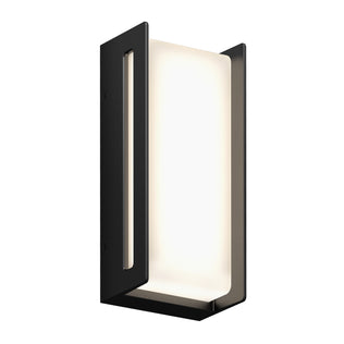 The Artika Ryker smart RGB indoor-outdoor wall light features a rectangular matte black frame and frosted diffuser, offering clean lines, a minimalist design, and customizable soft glow for modern spaces.