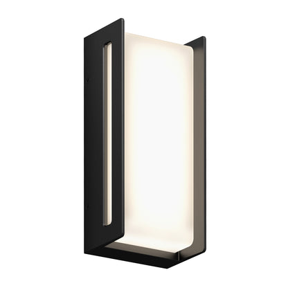 The Artika Ryker smart RGB indoor-outdoor wall light features a rectangular matte black frame and frosted diffuser, offering clean lines, a minimalist design, and customizable soft glow for modern spaces.