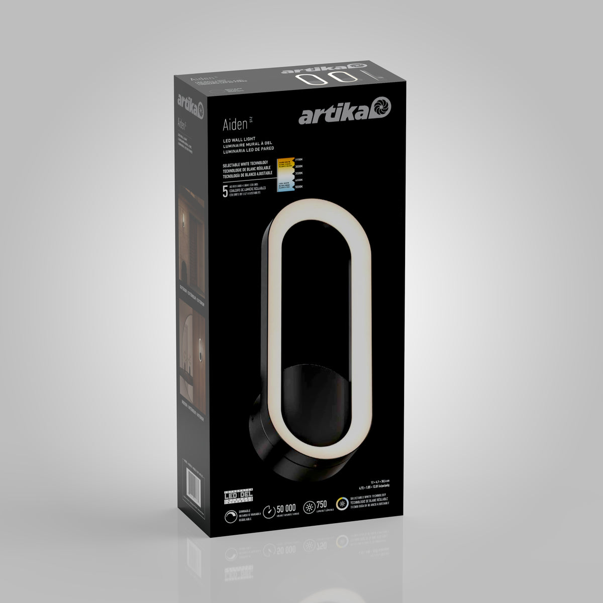Aiden modern LED indoor-outdoor wall light 5 CCT