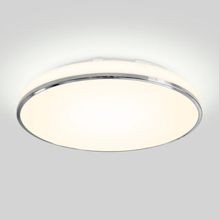 Artika Summit 15 in. LED Flush Mount 5CCT features a white frosted cover, silver rim, and modern design against a plain background.