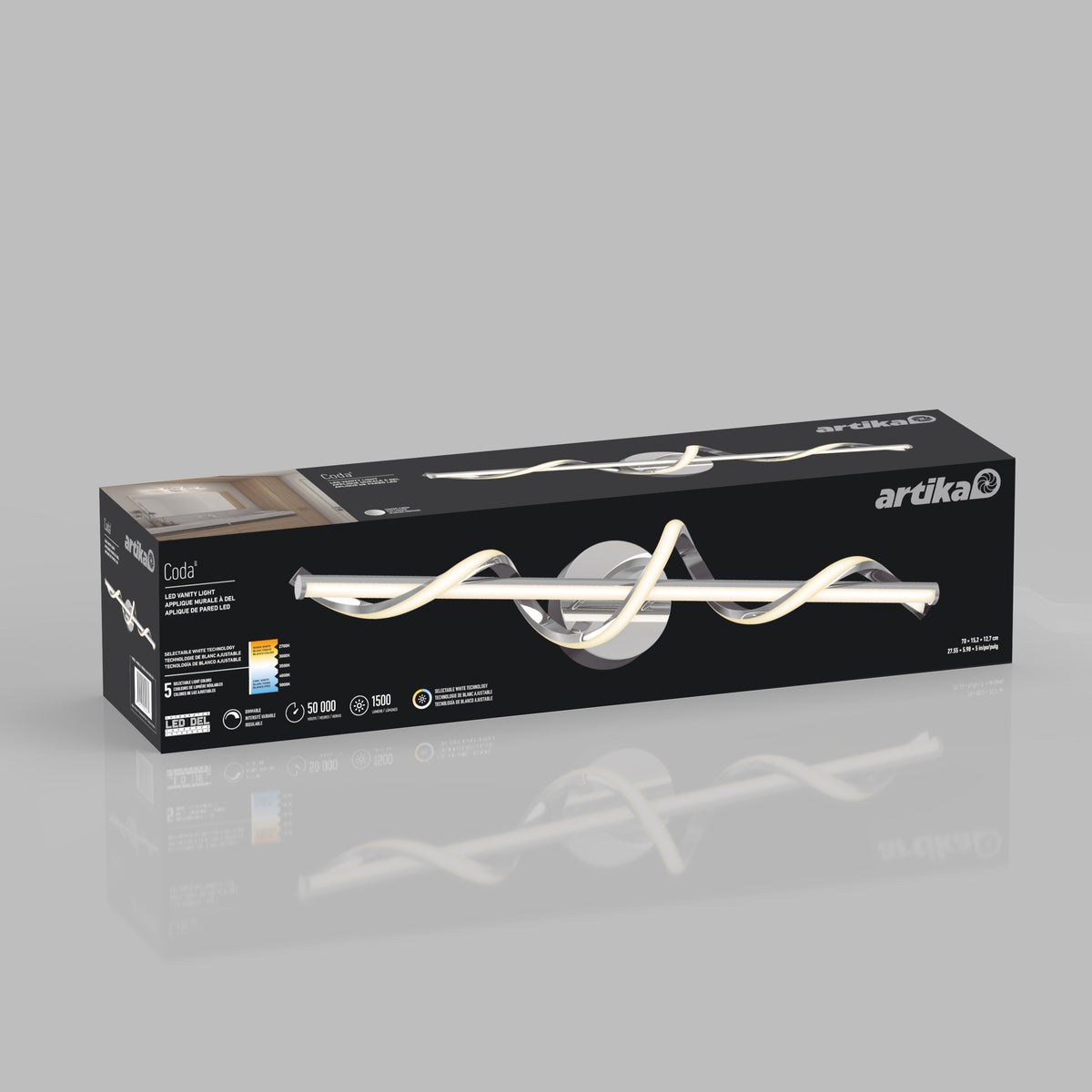 Coda modern LED bathroom vanity light 5 CCT