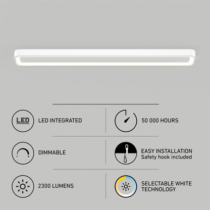 Aiden 48 in. LED modern flush mount light 5 CCT