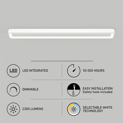 Aiden 48 in. LED modern flush mount light 5 CCT
