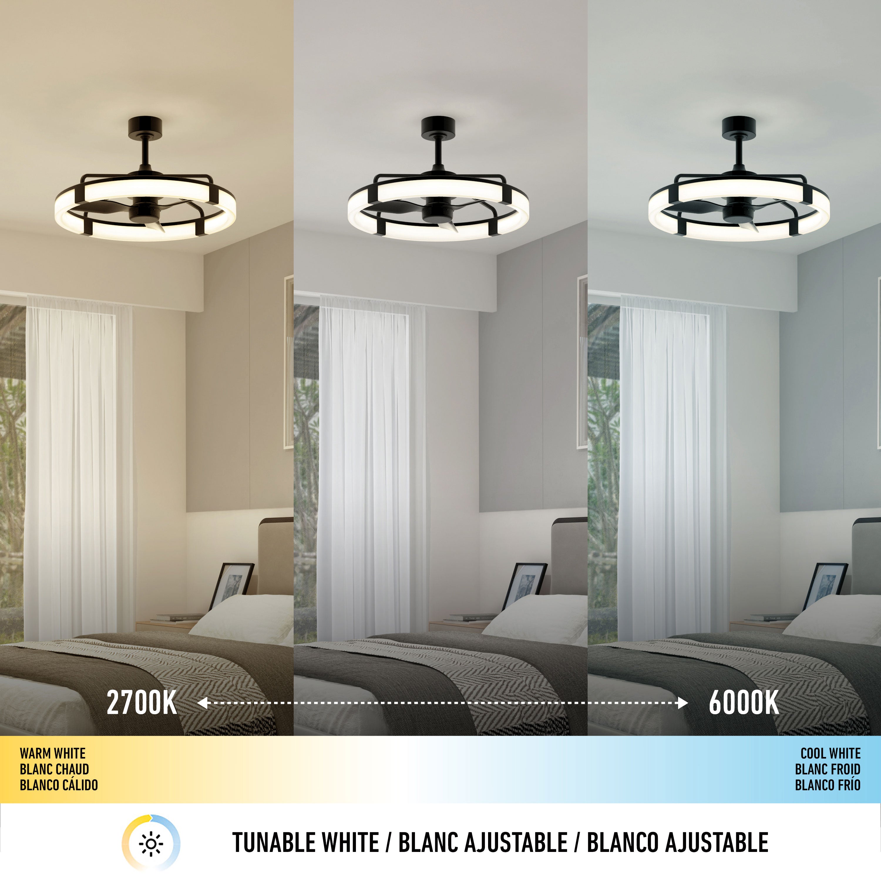 Sunnyvale 28 in. LED modern ceiling fan in Black | Artika