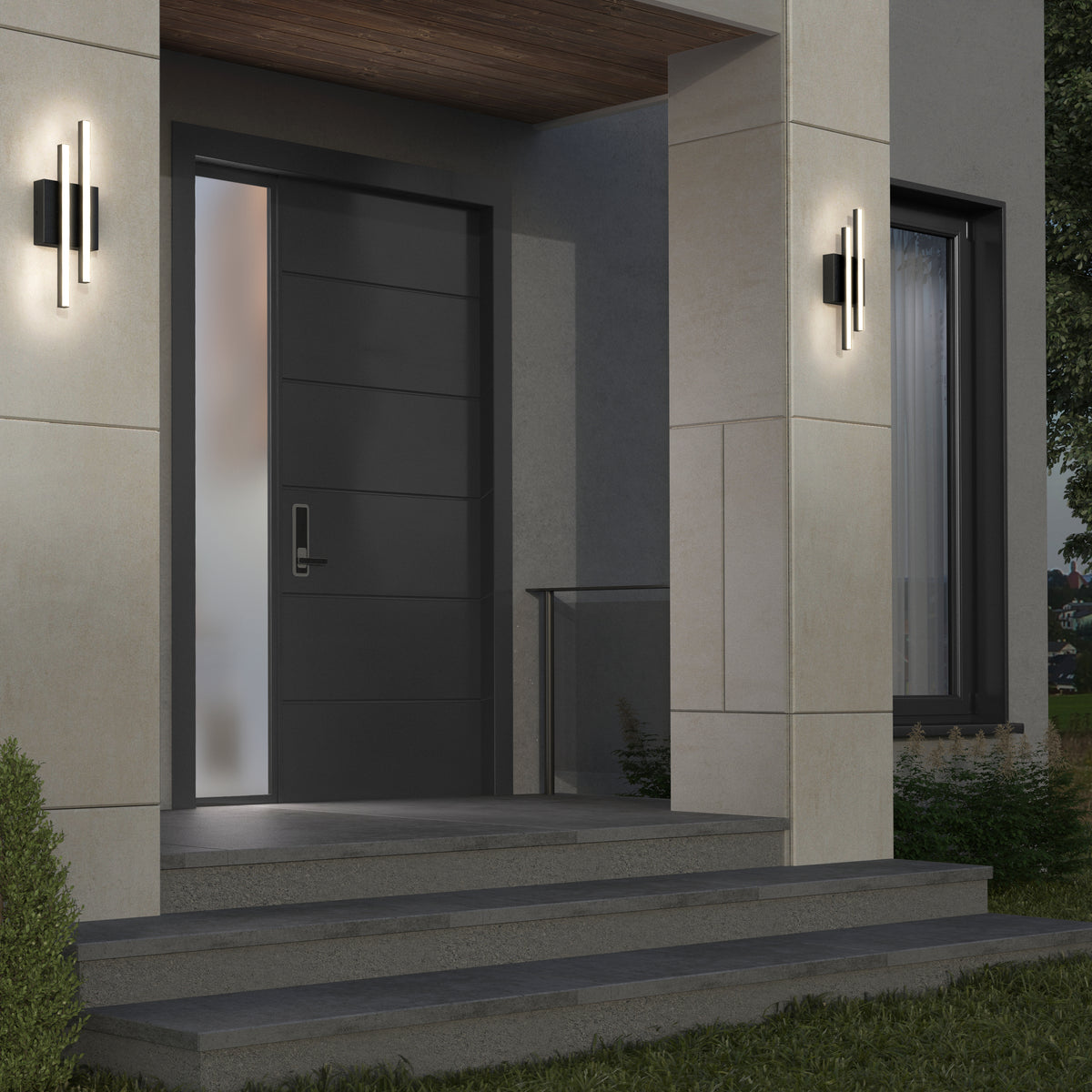 Grid indoor-outdoor LED wall light