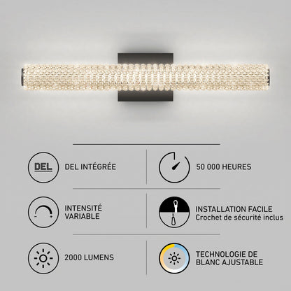 Artika Exalto 27-in LED Vanity Light Bar, 2000lm, dimmable, adjustable white—easy to install for modern bathroom lighting.