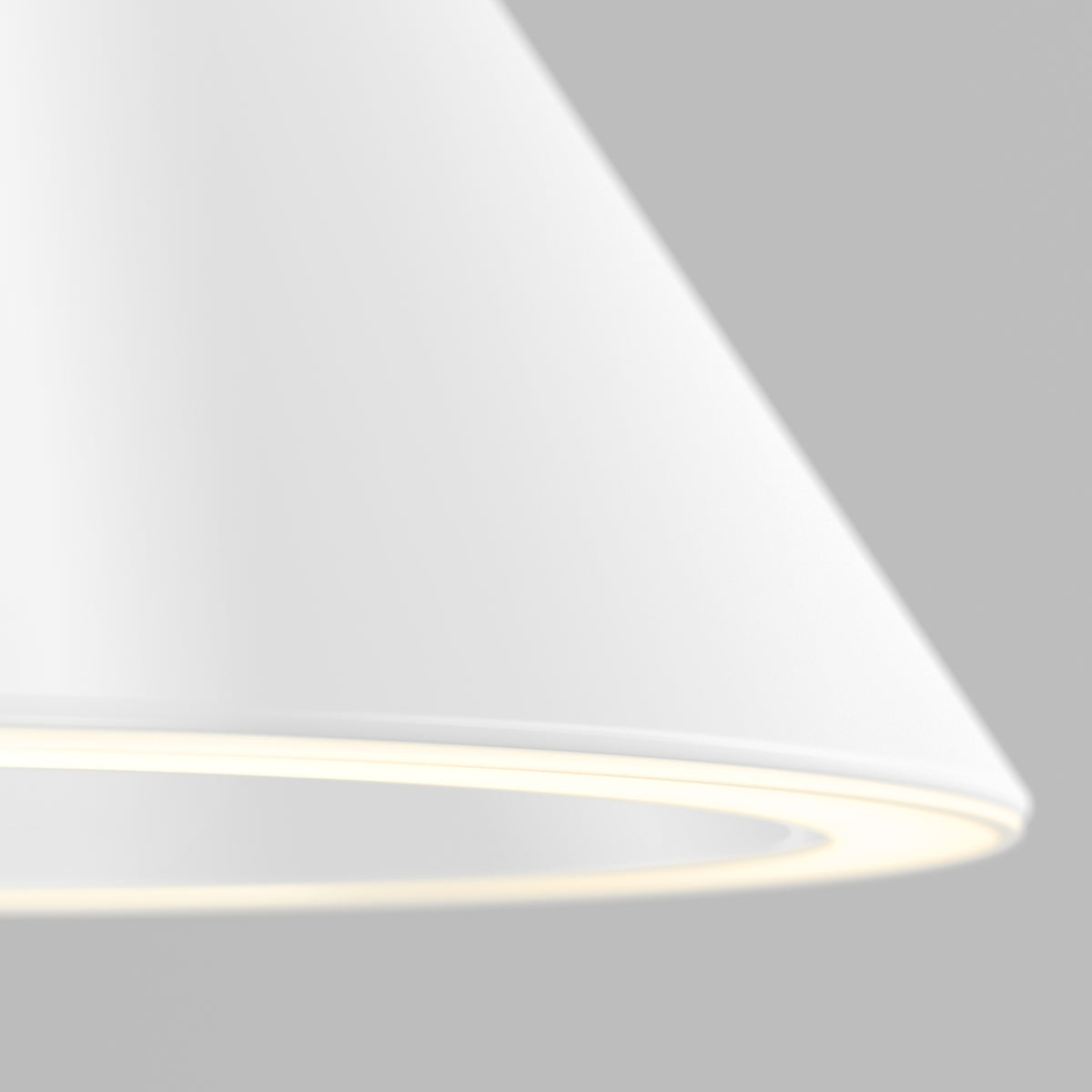 Artika Denali modern LED pendant light 3 CCT softly glows beneath a white shade against a plain gray background.