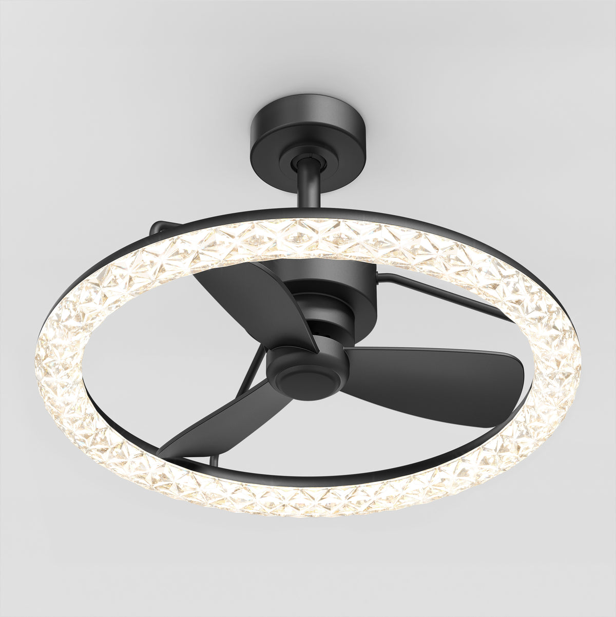 Carat 23 in. (58 cm) LED modern fandelier ceiling fan with light - includes remote