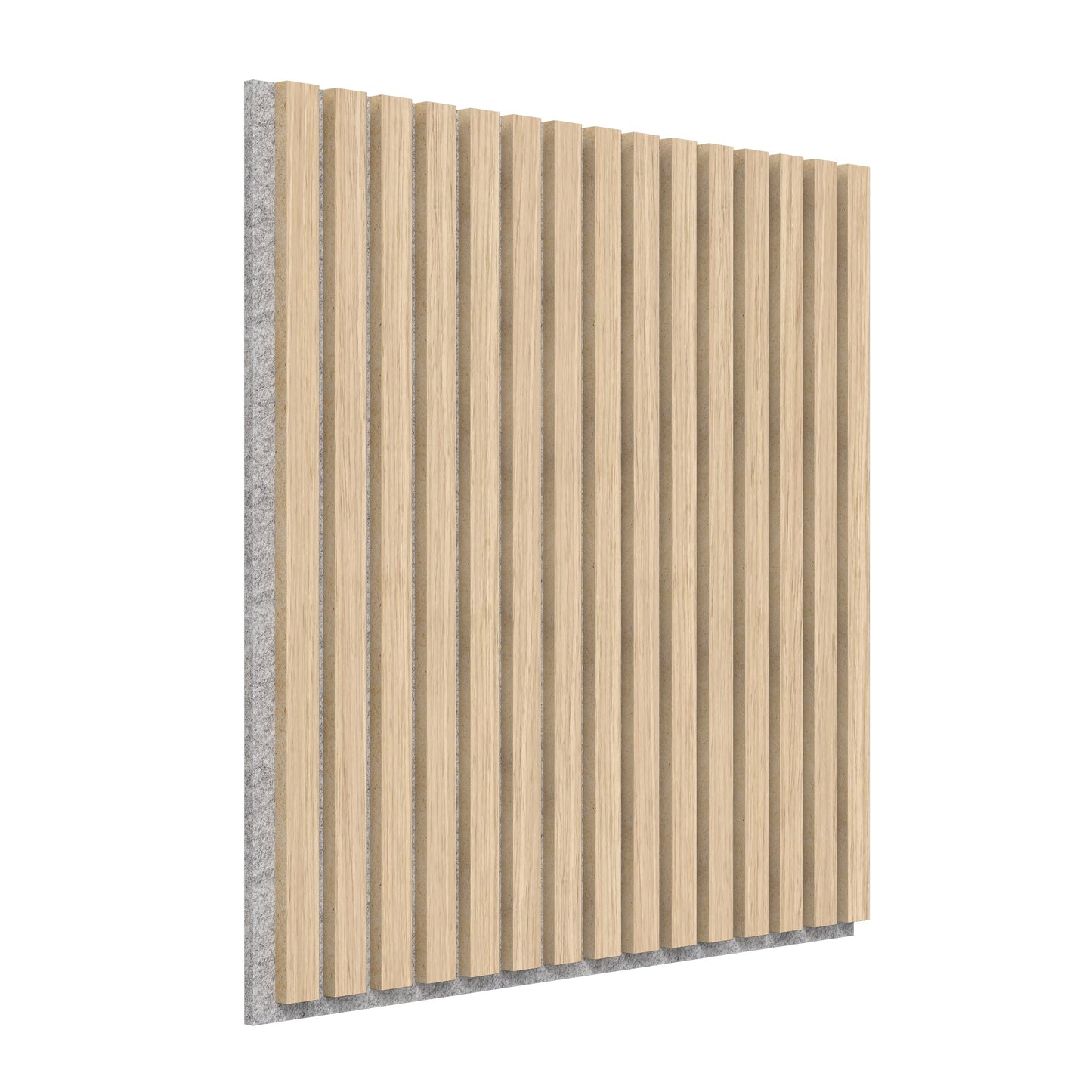 The Artika-CAN-dev Sonolok 15.5 ft sound-absorbing wall panel kit features vertical light wood slats on a gray backing, displayed at an angle against a white background.