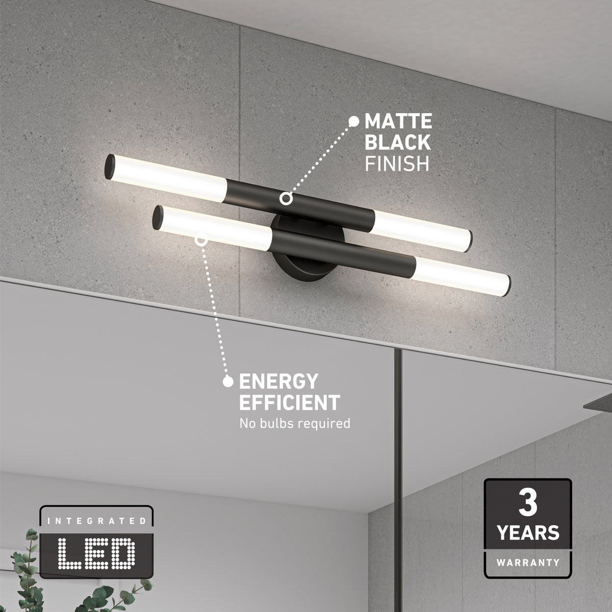Boro LED modern bathroom vanity light 5 CCT