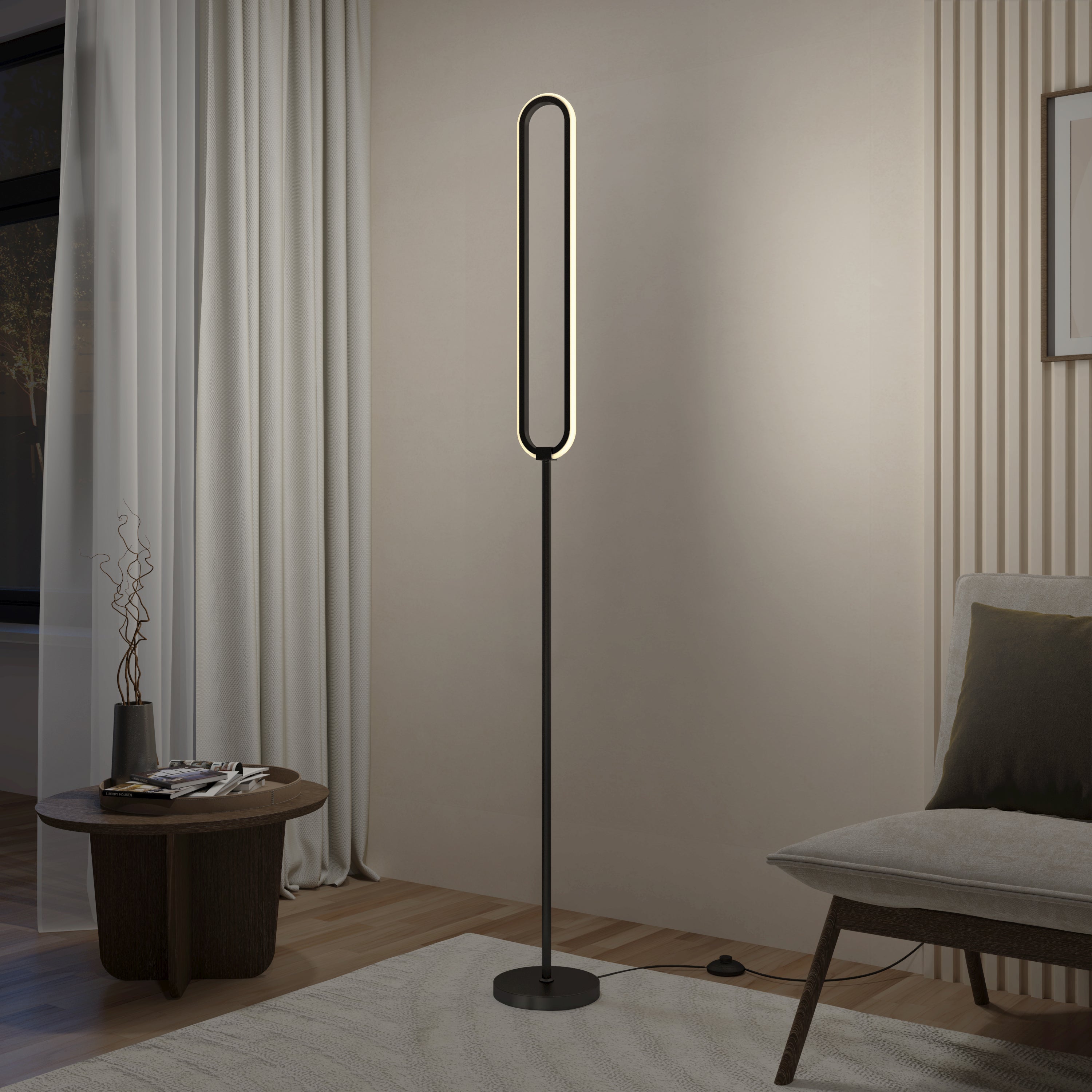 Leni dimmable LED modern floor lamp Matte in Matte Black | Artika