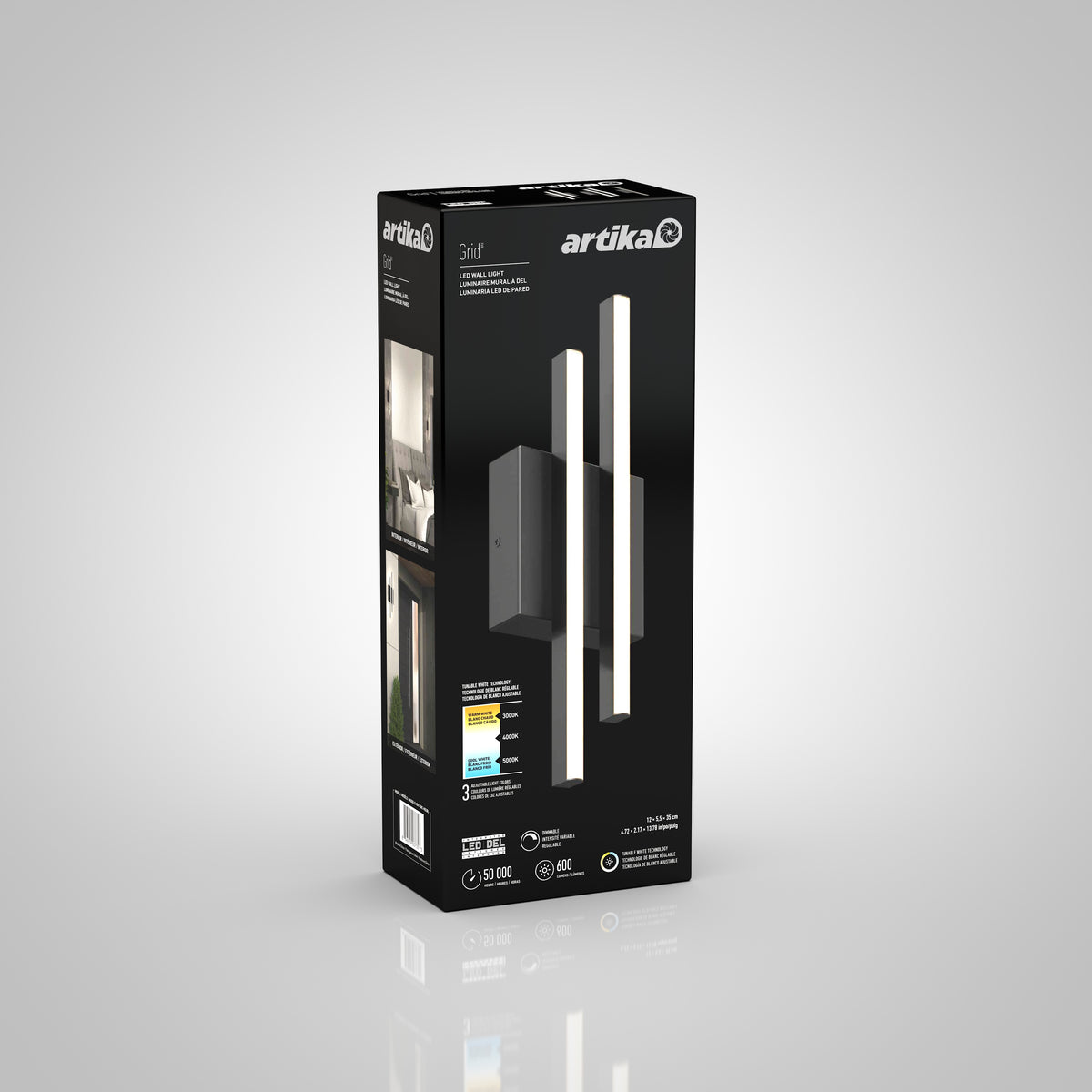 Grid indoor-outdoor LED wall light