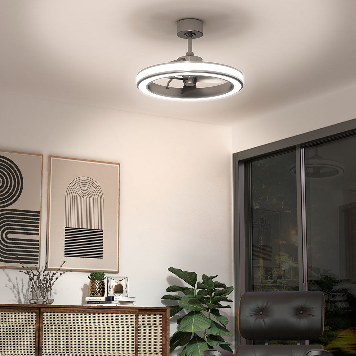 Edwin 23 in. (58 cm) LED modern fandelier ceiling fan with light - includes remote