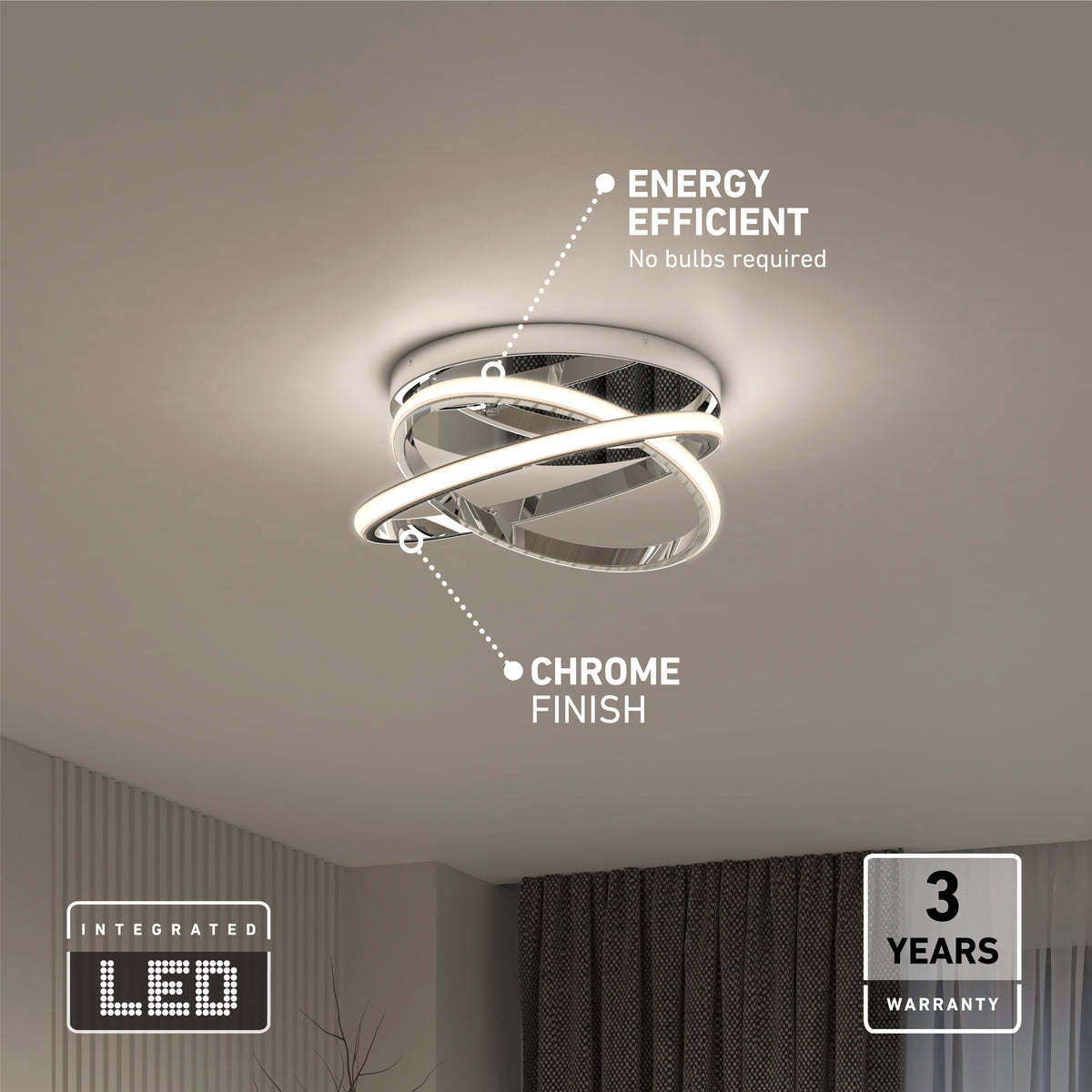 Orbia modern LED flush mount light 3 CCT