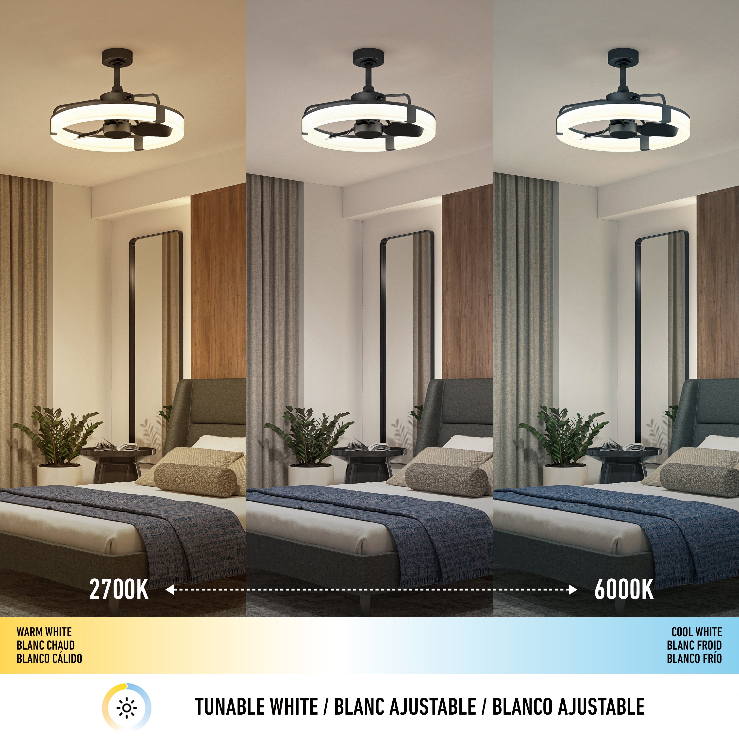 Sunnyvale 23 in. LED modern ceiling fan in Black | Artika