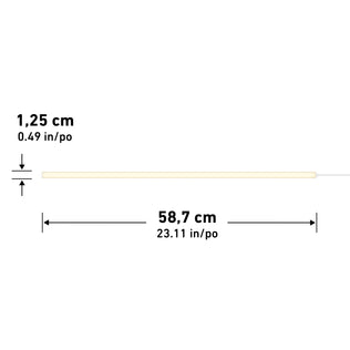 The Artika Lumilok LED Wall Panel Light with Remote for Sonolok is 1.25 cm wide and 58.7 cm long, shown in cm and inches.
