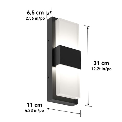 Mazza Frosted indoor-outdoor LED wall light