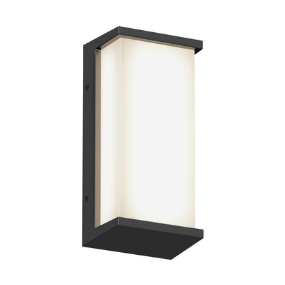 The Artika Faro modern LED indoor-outdoor wall light 3 CCT features a black frame and frosted white panel, perfect for versatile lighting.