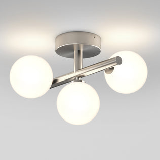 Artika's Bloom LED flush mount features three frosted globes, brushed metal base, and integrated LED for soft, even light.