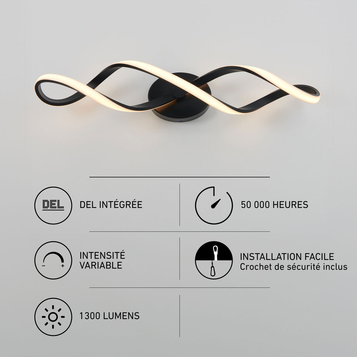 Artika Swirl 27-in 3-Light LED vanity light: modern, dimmable, 1300 lumens, and 50,000-hour life for your bathroom.