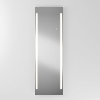 The Artika Emeraude Full Length Mirror is a rectangular wall-mounted mirror featuring two vertical LED light strips on each side, shown illuminated against a plain white background.
