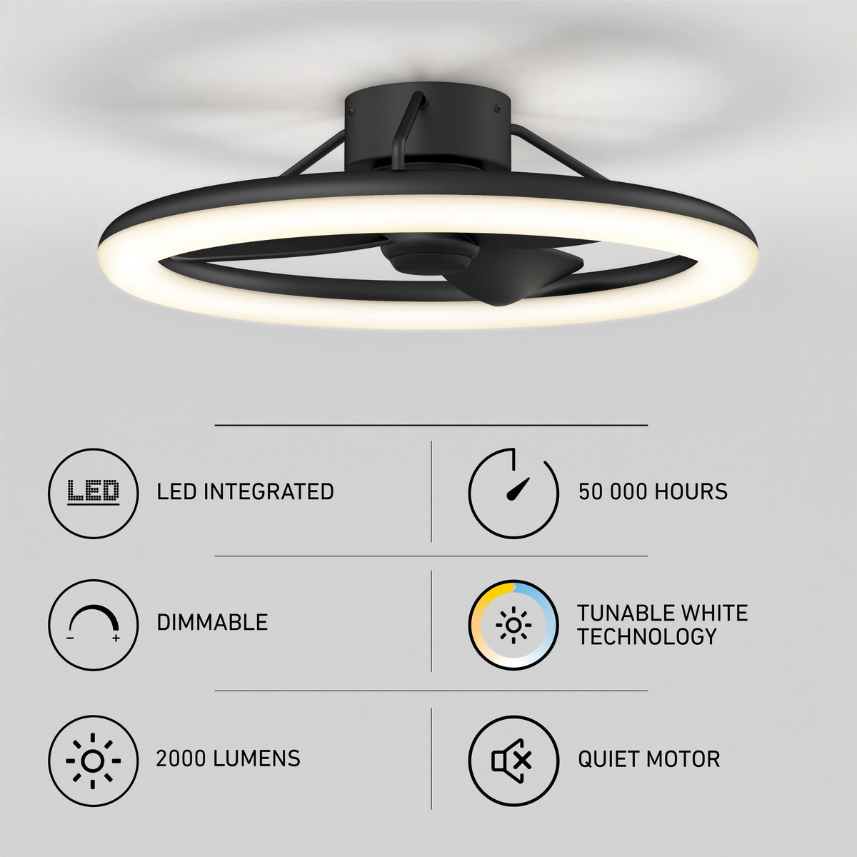 Darren 23 in. (58 cm) LED modern fandelier ceiling fan with light - includes remote