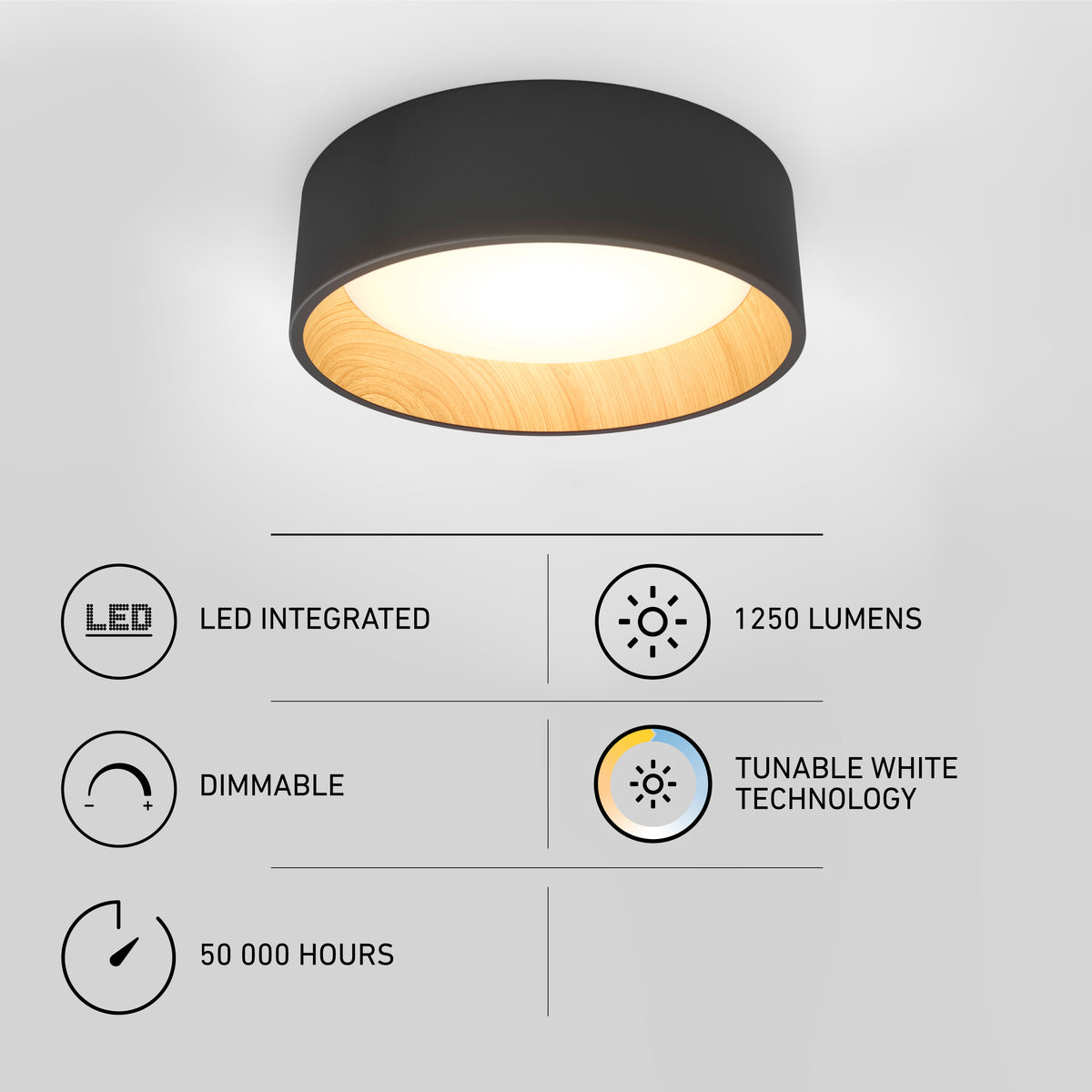 Alton luz de techo LED moderna empotrada 33 cm (13 in.) 3 CCT