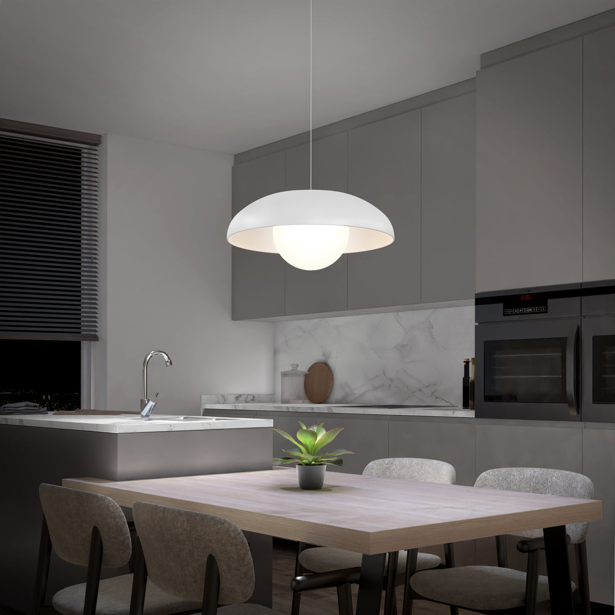 Boden LED modern mid-century pendant light 3 CCT