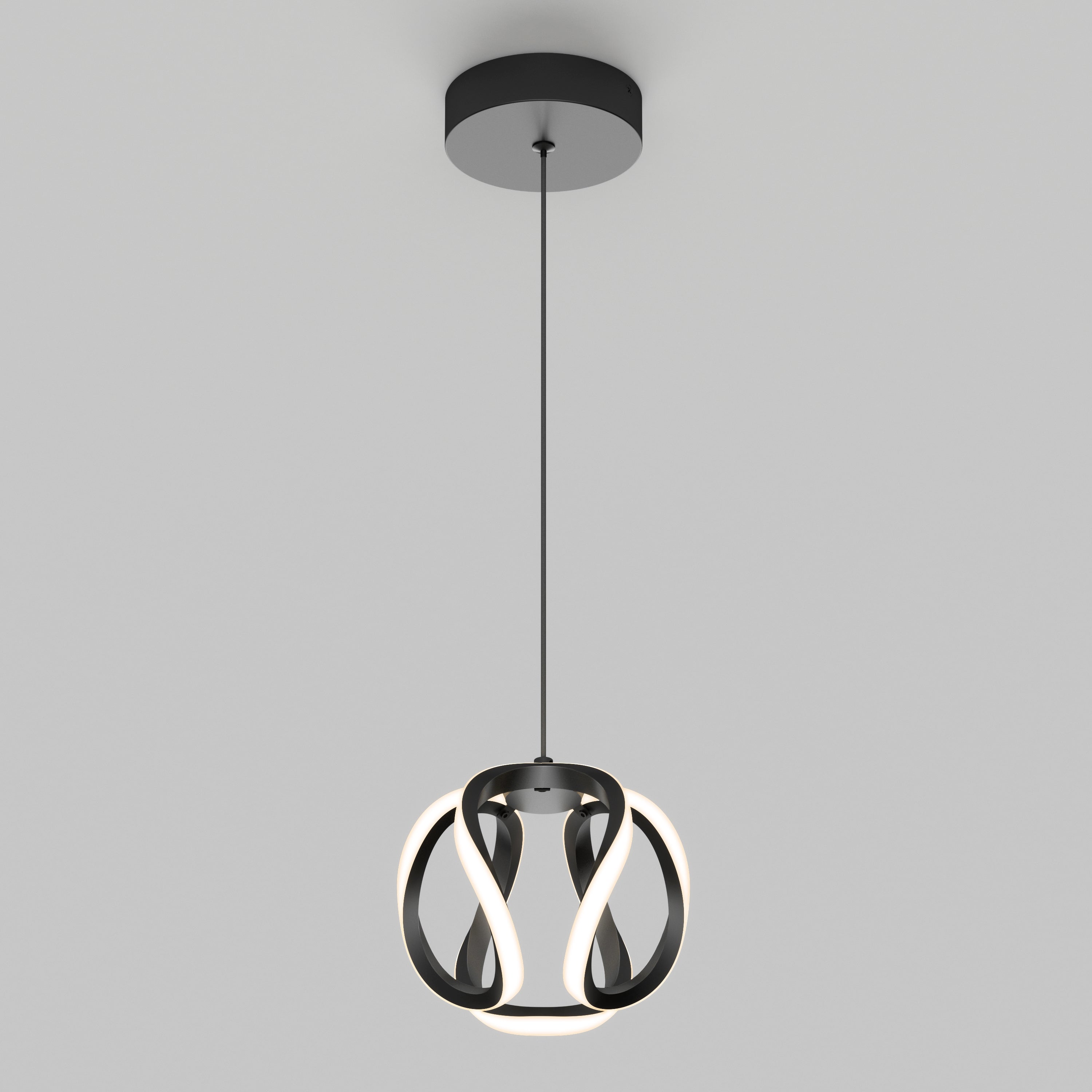 Vivaldi 25-Watt 4 Light Black Modern 5 CCT Integrated LED Pendant Light Fixture - Thumbnail 3
