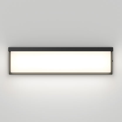 The Artika Bristol modern LED bathroom vanity light 3 CCT is a rectangular, wall-mounted fixture with a black frame that delivers bright, even white light against a plain, light-colored wall.
