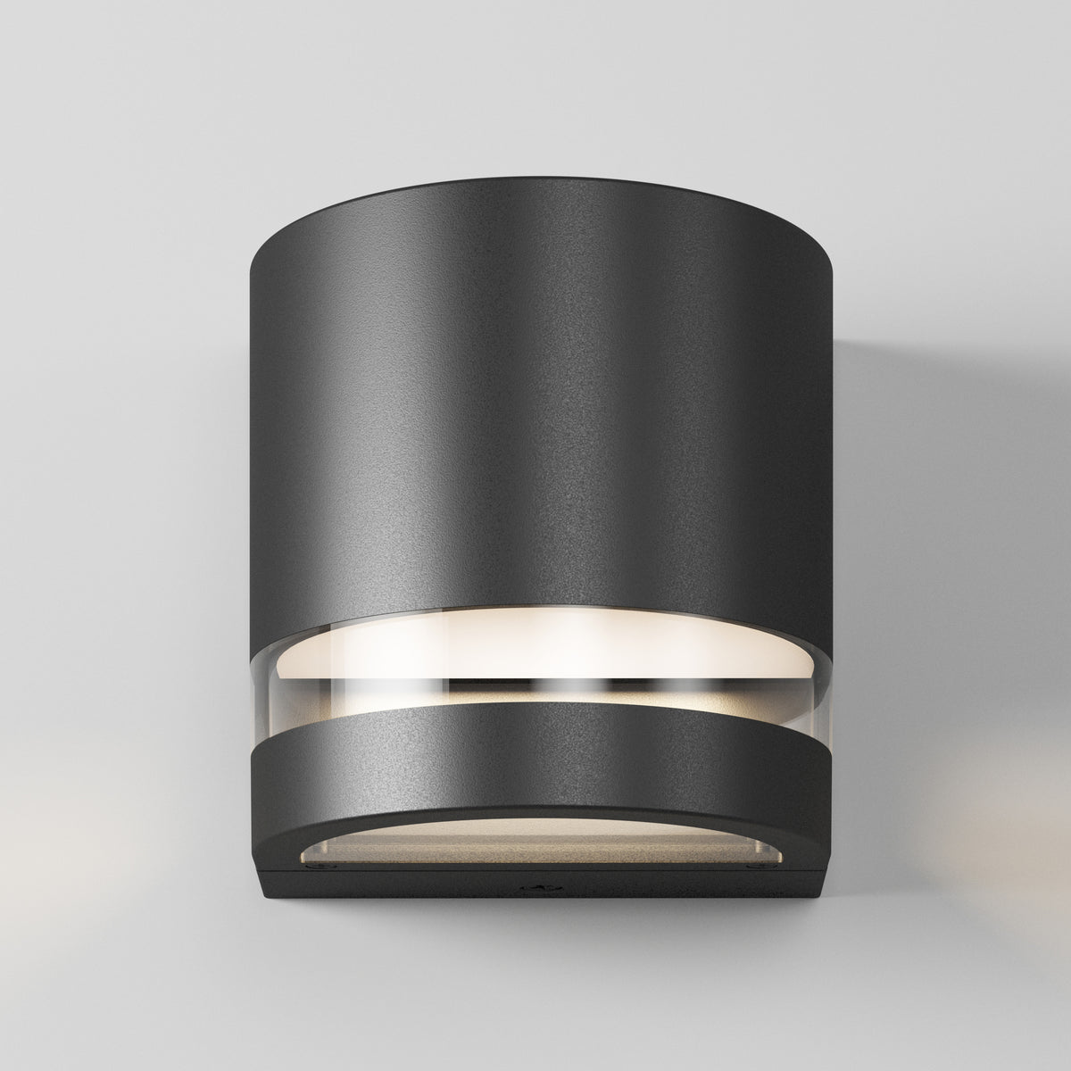 Artika Valor Round LED wall light in black with frosted glass, ideal for indoor/outdoor use on a white background.