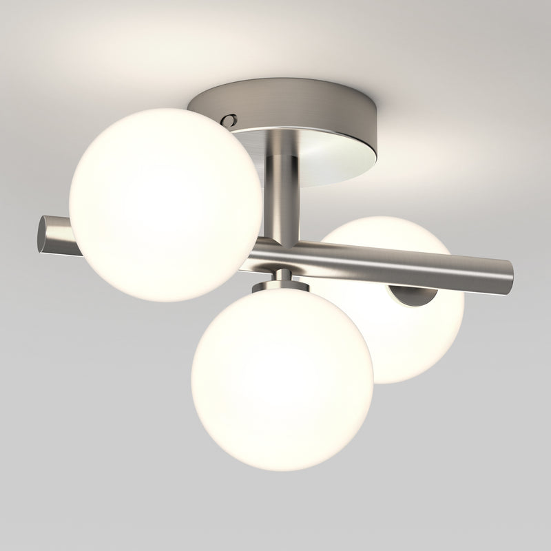 Bloom 13 in. (33 cm) Modern LED Flush Mount Ceiling Light 3 CCT, Brushed Nickel