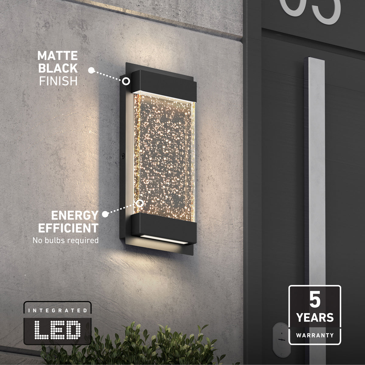 Artika’s Essence Glow Box is a matte black, weather-resistant LED wall light with accent lighting and a 5-year warranty.