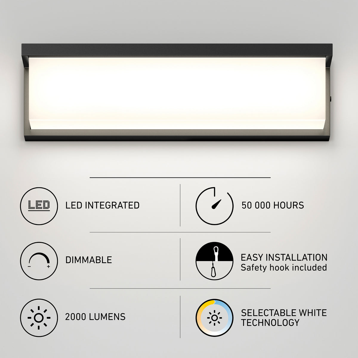 Bristol modern LED bathroom vanity light 3 CCT