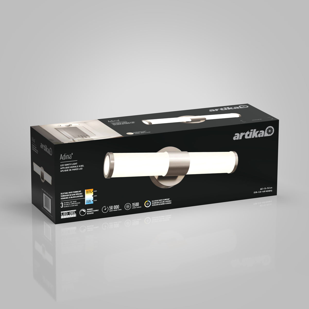 Adina 18 pulg (46 cm) luminario de baño LED integrado 3 TCL para baño