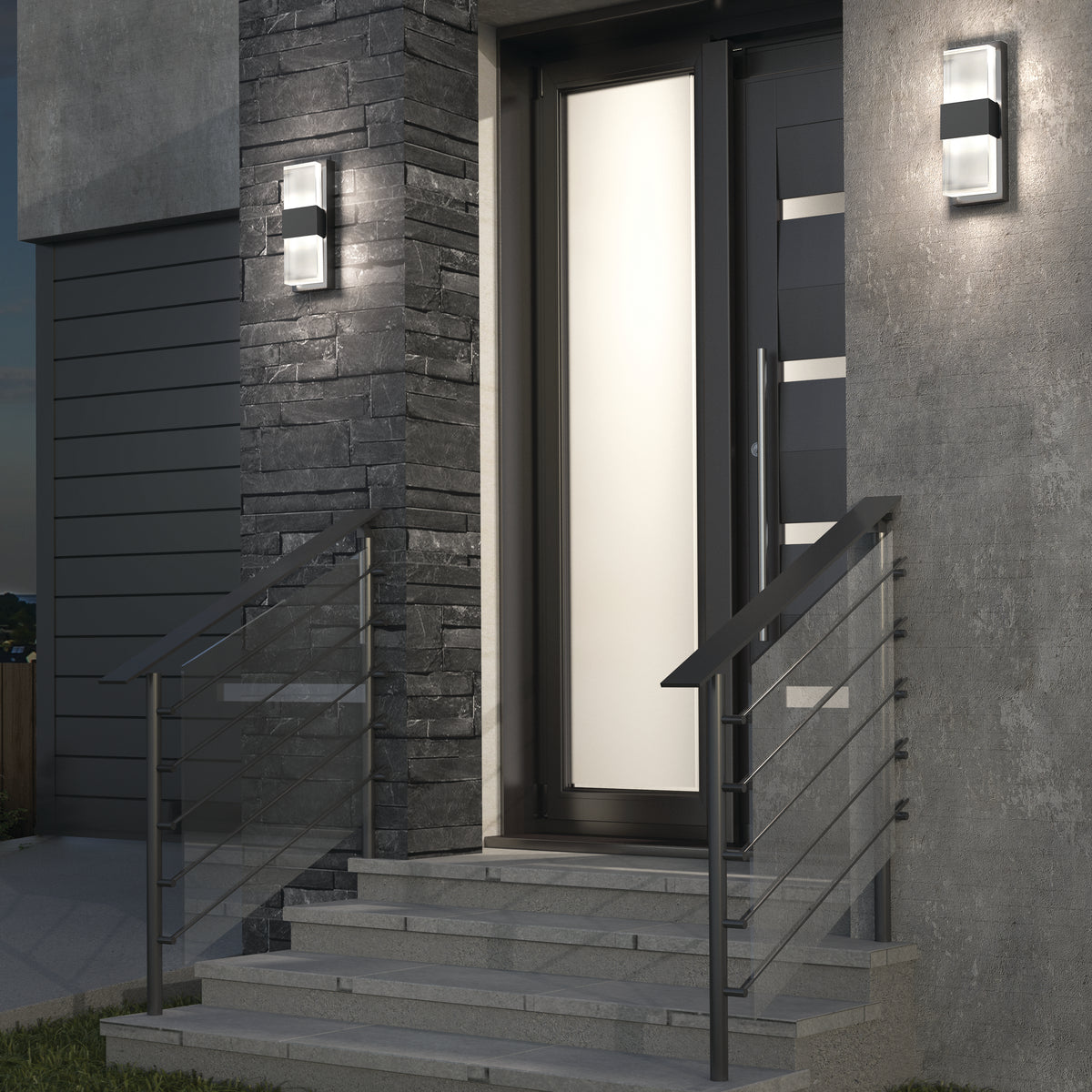 Mazza Frosted indoor-outdoor LED wall light