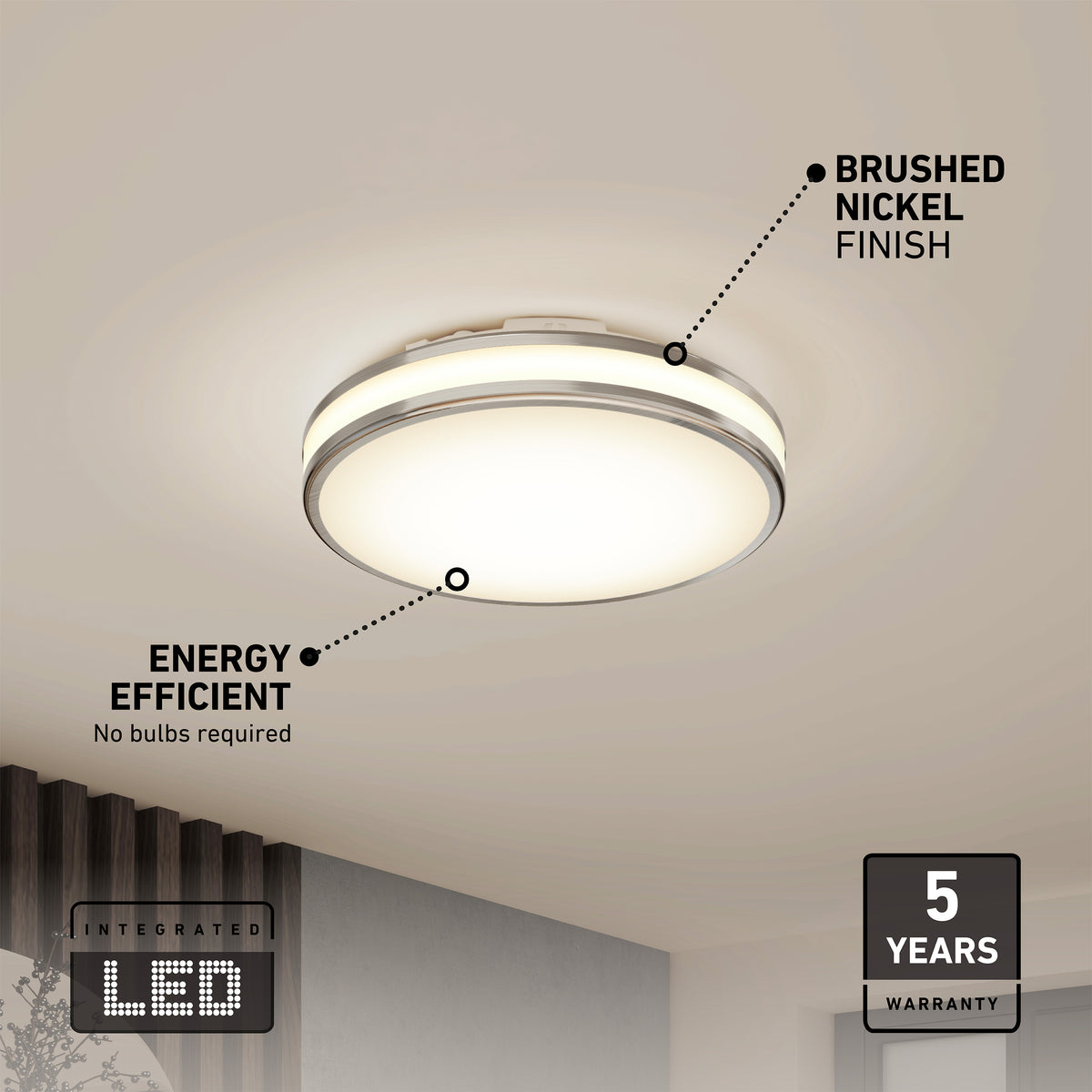 Hemisphere 15 in. LED flush mount light 5 CCT