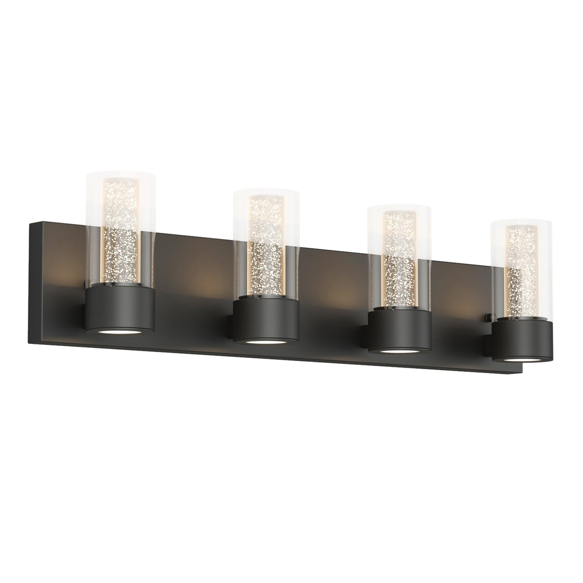 Artika Essence 27-in modern LED vanity light for bathrooms, features 1 light on a sleek rectangular base with sparkling glass details.