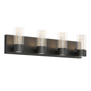 Artika Essence 27-in modern LED vanity light for bathrooms, features 1 light on a sleek rectangular base with sparkling glass details.