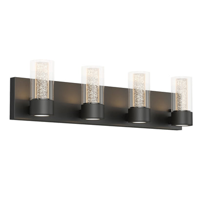 Artika Essence 27-in modern LED vanity light for bathrooms, features 1 light on a sleek rectangular base with sparkling glass details.
