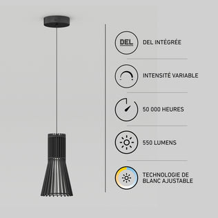 Artika Kiyo modern LED pendant light: 3 CCT, dimmable, 550 lumens, adjustable white technology for versatile style.